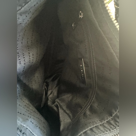 GIVENCHY Black Calfskin Leather Two Pocket Front Women's Boho Shoulder Bag - Picture 8 of 11